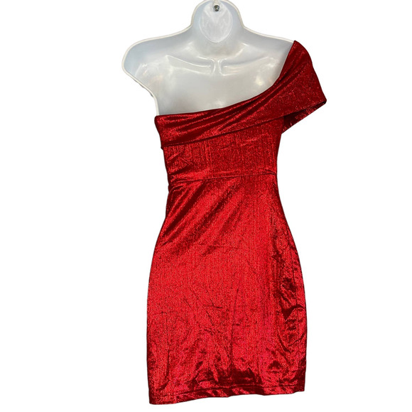 Superdown Red Shimmer Mini Dress - Picture 7 of 11